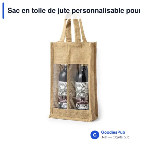 Sac en toile de jute personnalisable pour bouteilles - Sac Koopavec logo