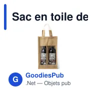 Sac en toile de jute personnalisable pour bouteilles - Sac Koopavec logo - Miniature 2