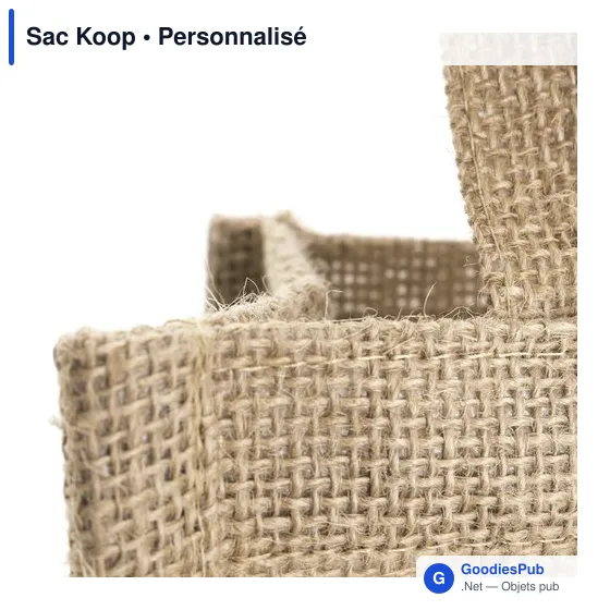 Sac en toile de jute personnalisable pour bouteilles - Sac Koopavec logo - Image 3