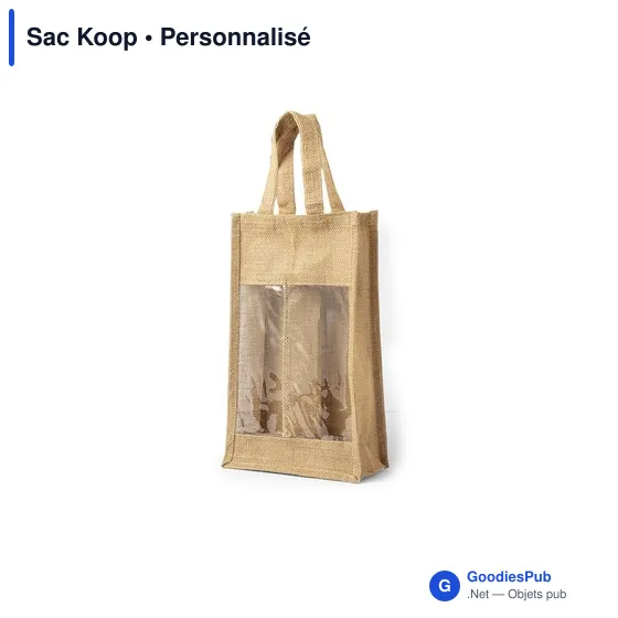 Sac en toile de jute personnalisable pour bouteilles - Sac Koopavec logo - Image 6