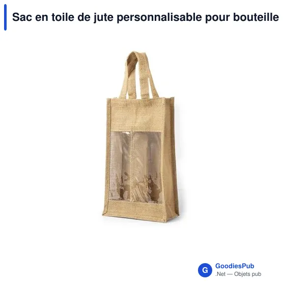 Sac en toile de jute personnalisable pour bouteilles - Sac Koopavec logo - Image 7