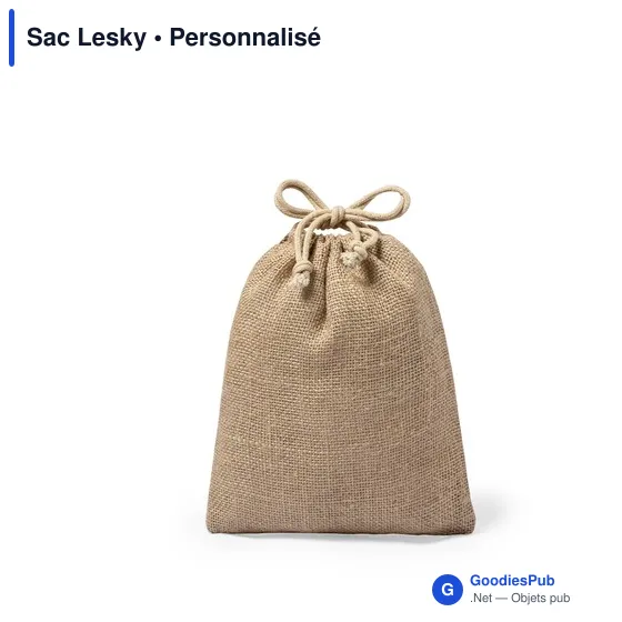 Sac en jute personnalisable Lesky avec logo pour vos événements - Image 1
