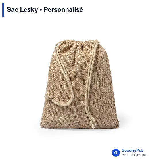 Sac en jute personnalisable Lesky avec logo pour vos événements - Image 3