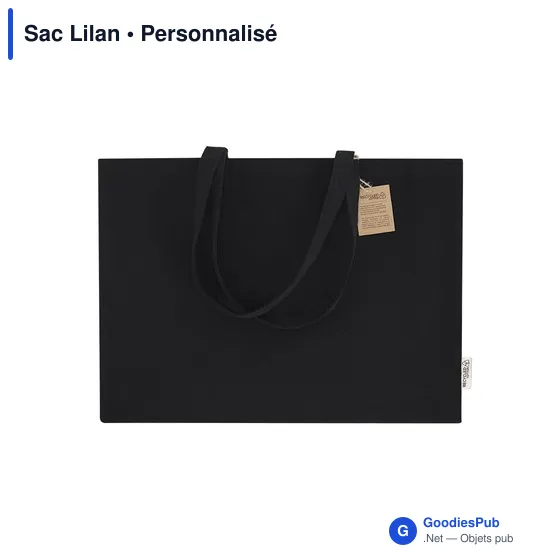 Sac shopping personnalisable en coton recyclé avec logo - Sac Lilan - Image 5