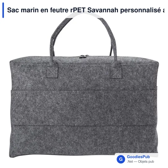 Sac marin personnalisable en feutre rPET avec logo - Savannah - Image 3
