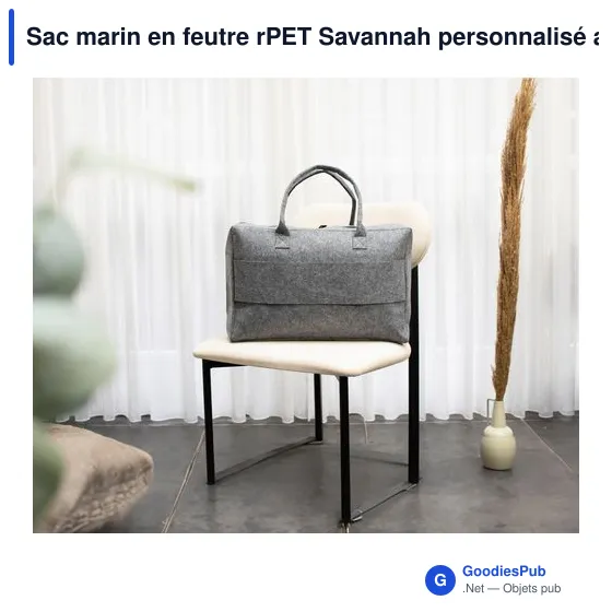 Sac marin personnalisable en feutre rPET avec logo - Savannah - Image 9