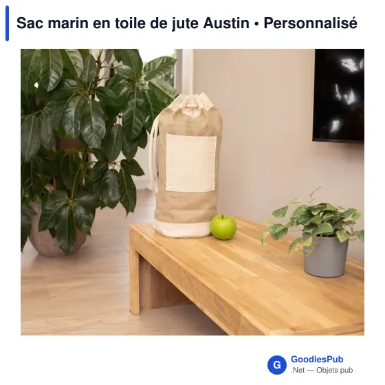Sac marin personnalisable en toile de jute avec logo - Austin - Image 2
