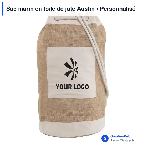 Sac marin personnalisable en toile de jute avec logo - Austin - Image 3