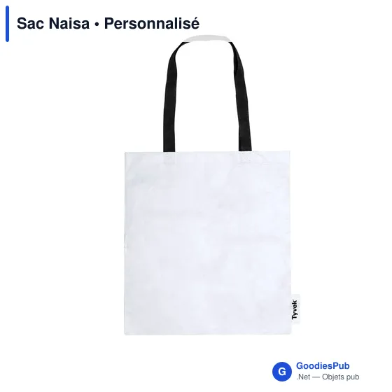 Sac shopping personnalisable en Tyvek® avec logo - Sac Naisa - Image 1