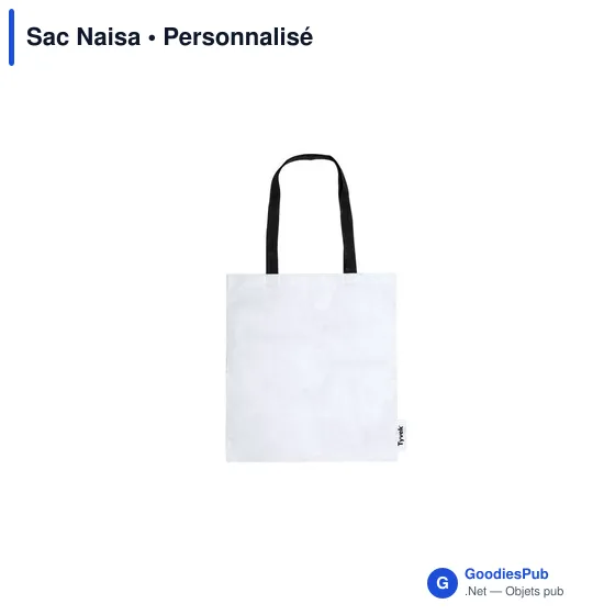 Sac shopping personnalisable en Tyvek® avec logo - Sac Naisa - Image 2