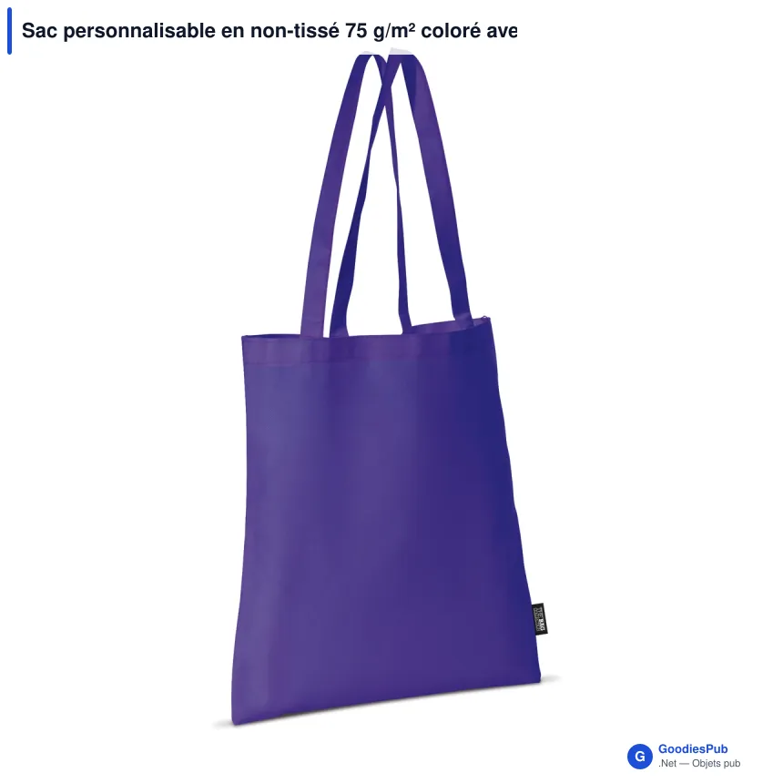Sac personnalisable en non-tissé 75 g/m² coloré avec logo - Couleurs Classic - Image 10