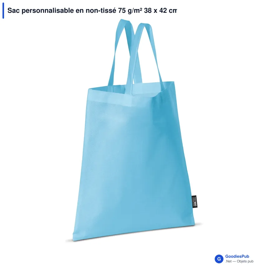 Sac personnalisable en non-tissé 75 g/m² 38 x 42 cm avec logo - Couleurs - Image 2