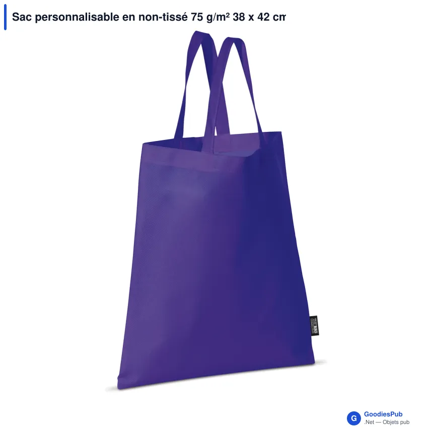 Sac personnalisable en non-tissé 75 g/m² 38 x 42 cm avec logo - Couleurs - Image 11