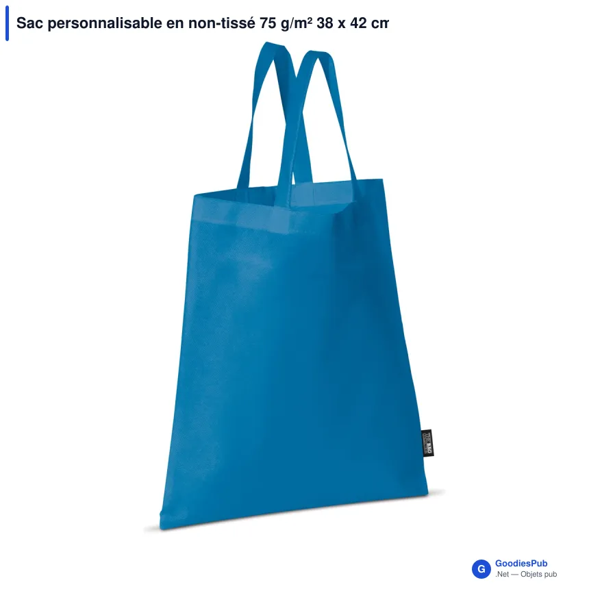 Sac personnalisable en non-tissé 75 g/m² 38 x 42 cm avec logo - Couleurs - Image 4