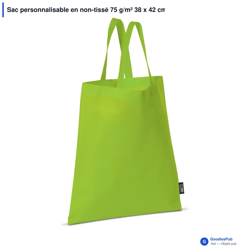 Sac personnalisable en non-tissé 75 g/m² 38 x 42 cm avec logo - Couleurs - Image 6