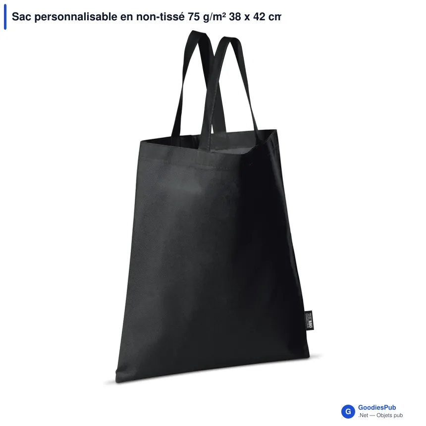Sac personnalisable en non-tissé 75 g/m² 38 x 42 cm avec logo - Couleurs - Image 7