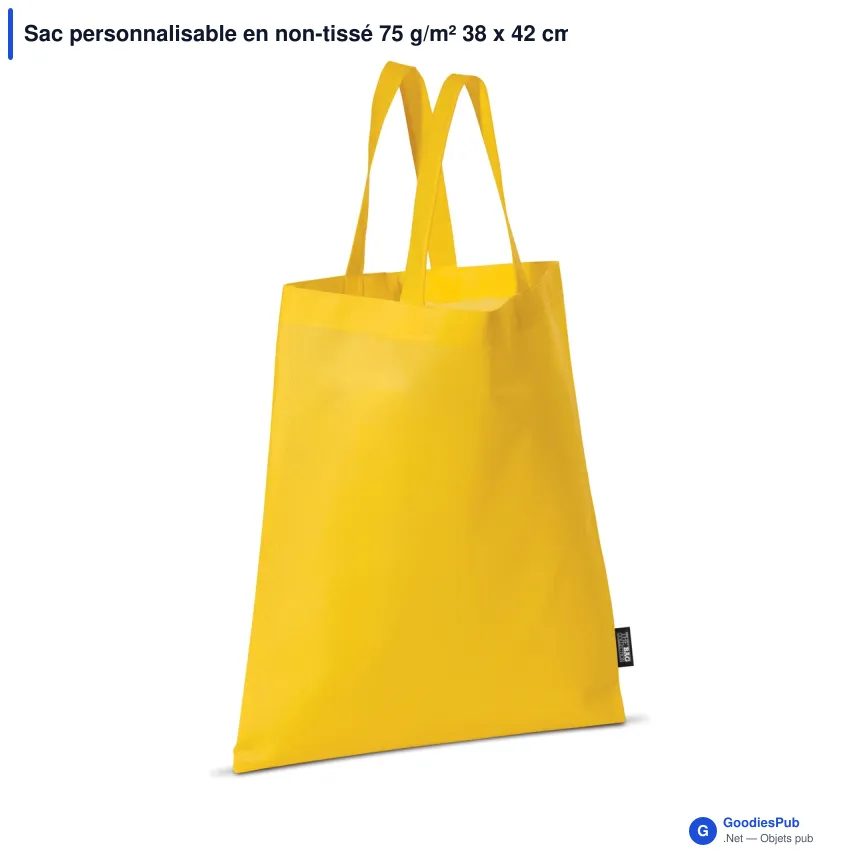 Sac personnalisable en non-tissé 75 g/m² 38 x 42 cm avec logo - Couleurs - Image 8