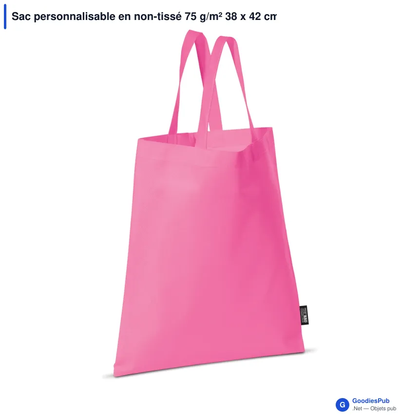 Sac personnalisable en non-tissé 75 g/m² 38 x 42 cm avec logo - Couleurs - Image 9
