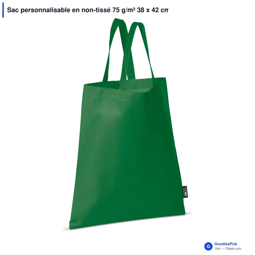 Sac personnalisable en non-tissé 75 g/m² 38 x 42 cm avec logo - Couleurs - Image 10
