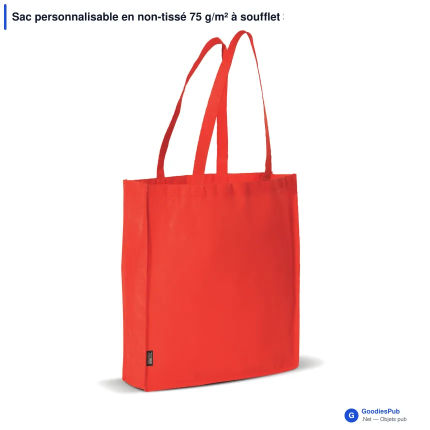 Sac personnalisable en non-tissé 75 g/m² à soufflet 38 x 9 x 42 cm avec logo - Bicolore - Image 11