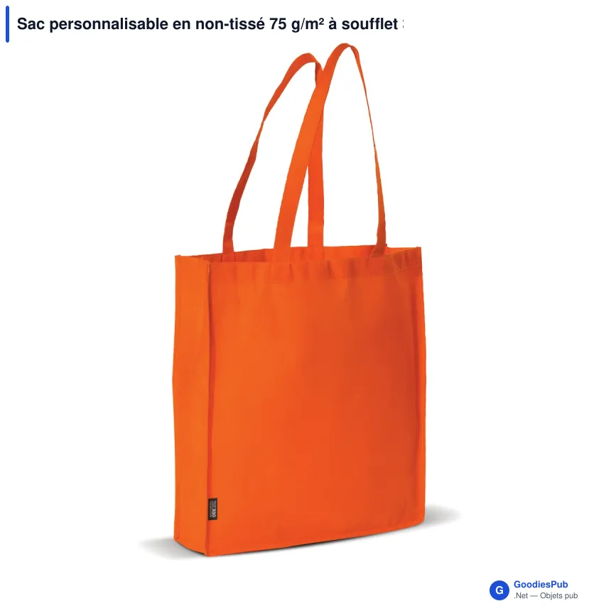 Sac personnalisable en non-tissé 75 g/m² à soufflet 38 x 9 x 42 cm avec logo - Bicolore - Image 8