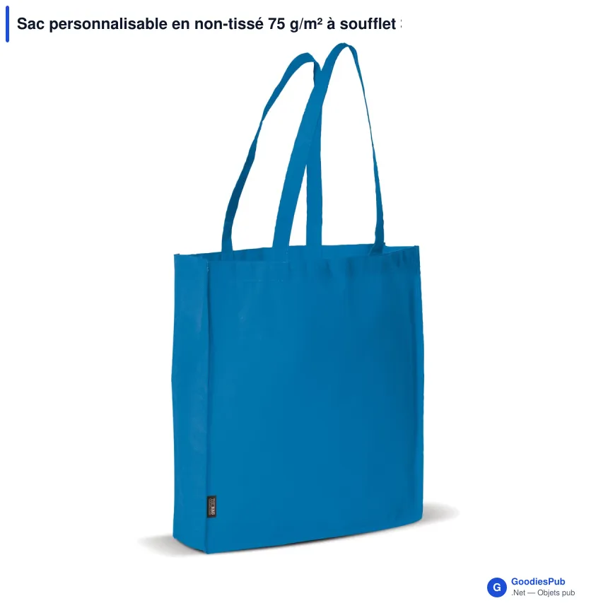 Sac personnalisable en non-tissé 75 g/m² à soufflet 38 x 9 x 42 cm avec logo - Bicolore - Image 10