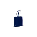 Variante Bleu foncé - Sac personnalisable en non-tissé 75 g/m² à soufflet 38 x 9 x 42 cm avec logo - Bicolore