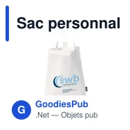 Sac personnalisable en non-tissé blanc 75 g/m² avec logo - Blanc 38 x 42 cm - Miniature 1