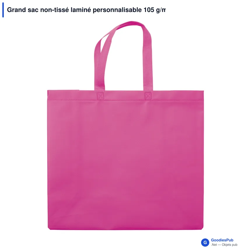 Grand sac non-tissé laminé personnalisable 105 g/m² avec logo - Coloris - Image 2