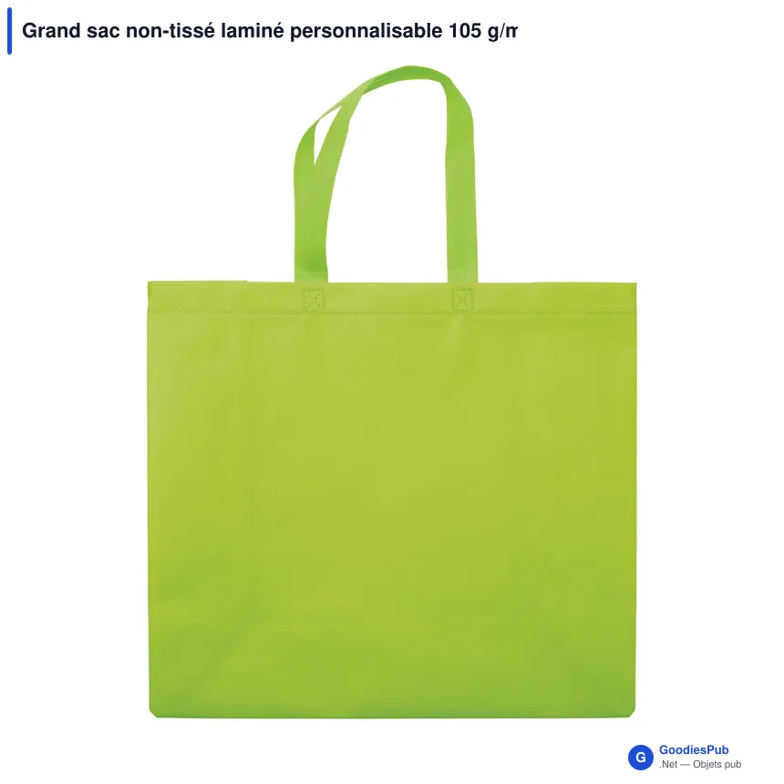 Grand sac non-tissé laminé personnalisable 105 g/m² avec logo - Coloris - Image 3