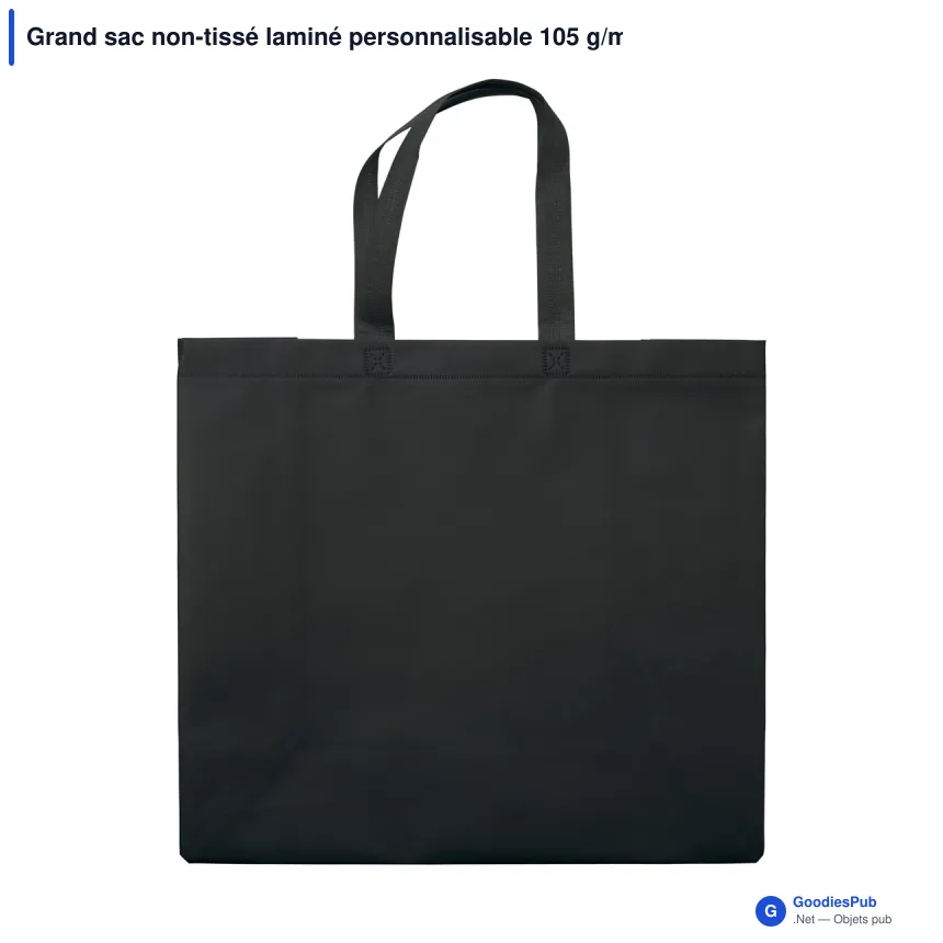 Grand sac non-tissé laminé personnalisable 105 g/m² avec logo - Coloris - Image 4
