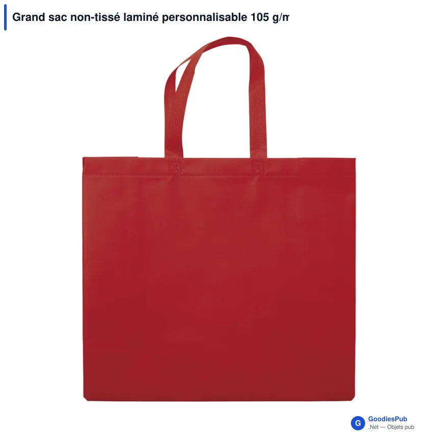Grand sac non-tissé laminé personnalisable 105 g/m² avec logo - Coloris - Image 5
