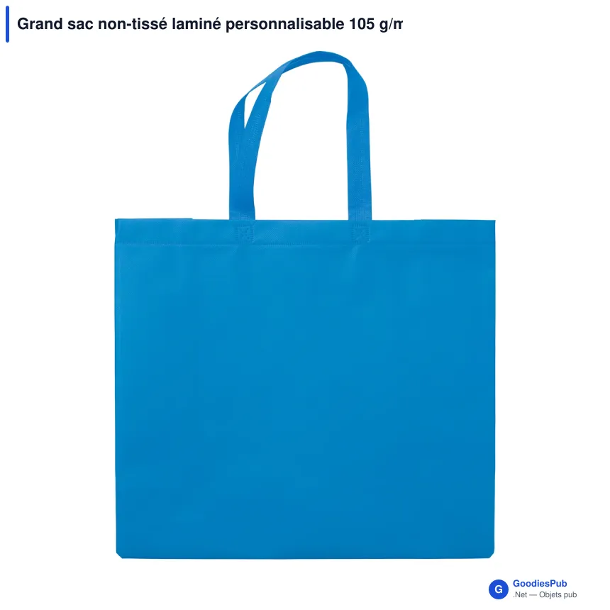 Grand sac non-tissé laminé personnalisable 105 g/m² avec logo - Coloris - Image 6
