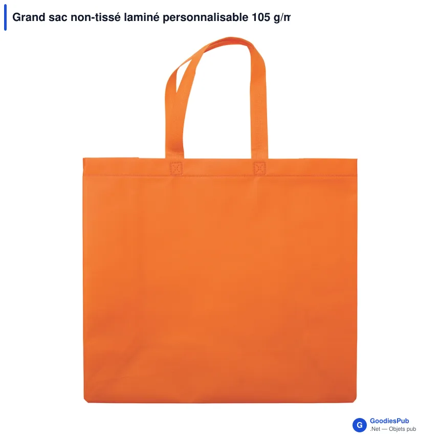 Grand sac non-tissé laminé personnalisable 105 g/m² avec logo - Coloris - Image 8