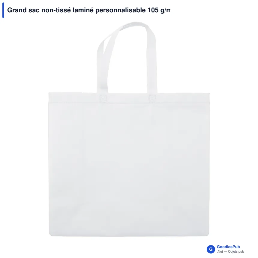 Grand sac non-tissé laminé personnalisable 105 g/m² avec logo - Coloris - Image 9