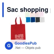 Sac shopping personnalisable en non-tissé laminé 105 g/m² avec logo - Moyen - Miniature 1