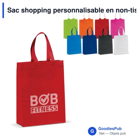 Sac shopping personnalisable en non-tissé laminé 105 g/m² avec logo - Moyen