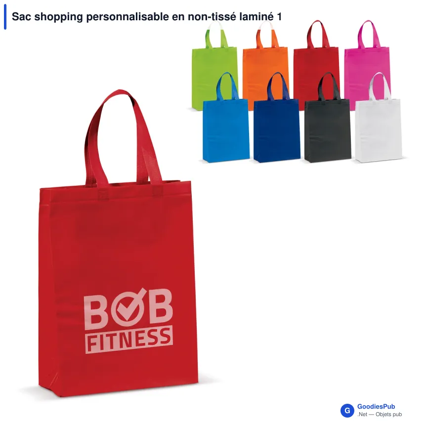 Sac shopping personnalisable en non-tissé laminé 105 g/m² avec logo - Moyen - Image 1