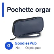 Pochette organiseur personnalisable rPET 210D enduit PU avec logo - Kyra - Miniature 2