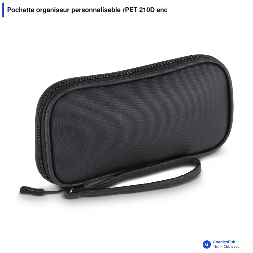 Pochette organiseur personnalisable rPET 210D enduit PU avec logo - Kyra - Image 3