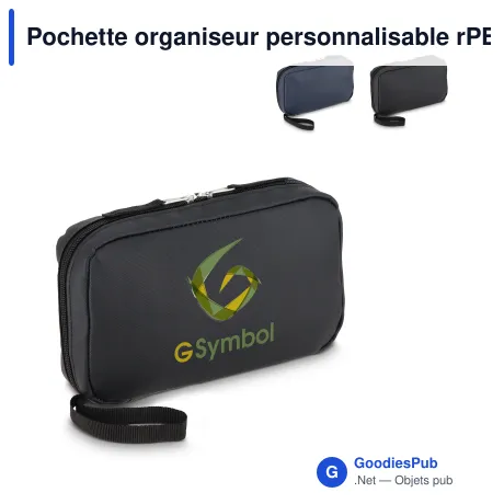 Pochette organiseur personnalisable rPET 210D enduit PU avec logo - Napa