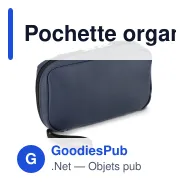Pochette organiseur personnalisable rPET 210D enduit PU avec logo - Napa - Miniature 2