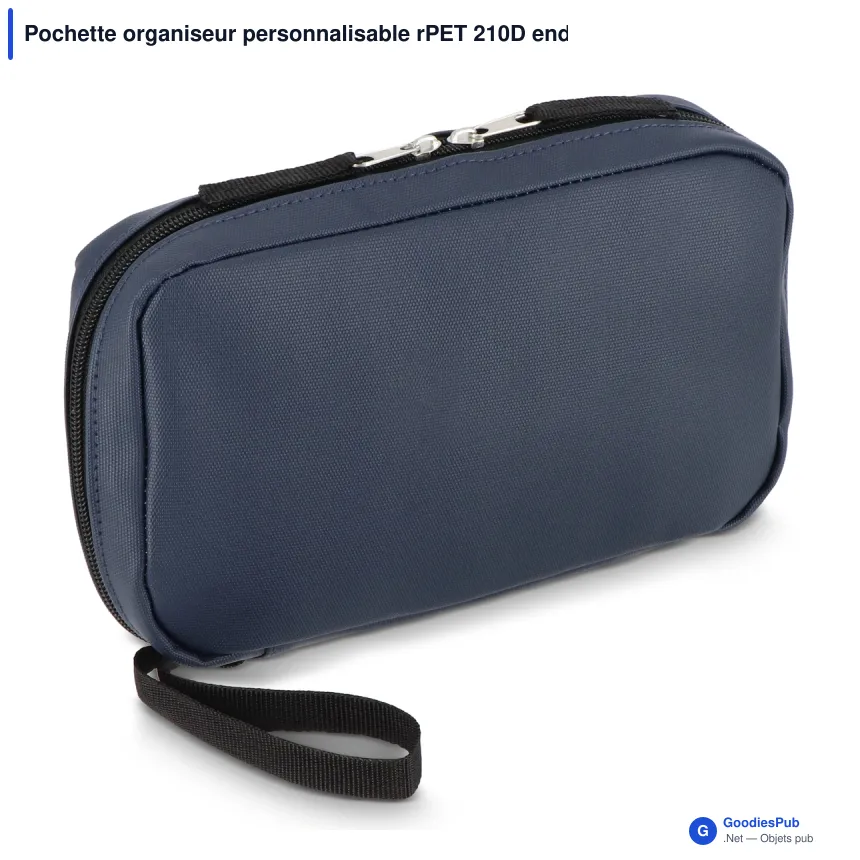 Pochette organiseur personnalisable rPET 210D enduit PU avec logo - Napa - Image 2