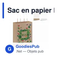 Sac en papier FSC personnalisable anses torsadées 18 x 22 cm avec logo - 90 g/m² - Miniature 1