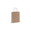 Variante Marron - Sac en papier FSC personnalisable anses torsadées 18 x 22 cm avec logo - 90 g/m²
