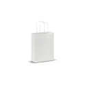 Variante Blanc - Sac en papier FSC personnalisable anses torsadées 18 x 22 cm avec logo - 90 g/m²
