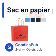 Sac en papier personnalisable 120 g/m² avec logo - Eco moyen format - Miniature 1