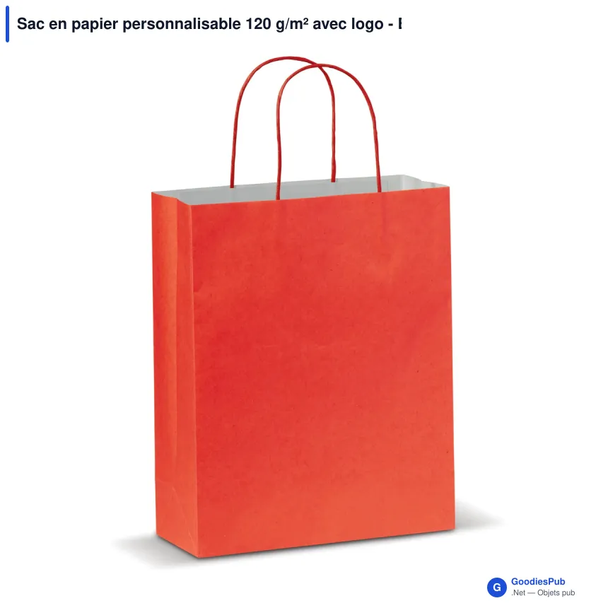 Sac en papier personnalisable 120 g/m² avec logo - Eco moyen format - Image 2