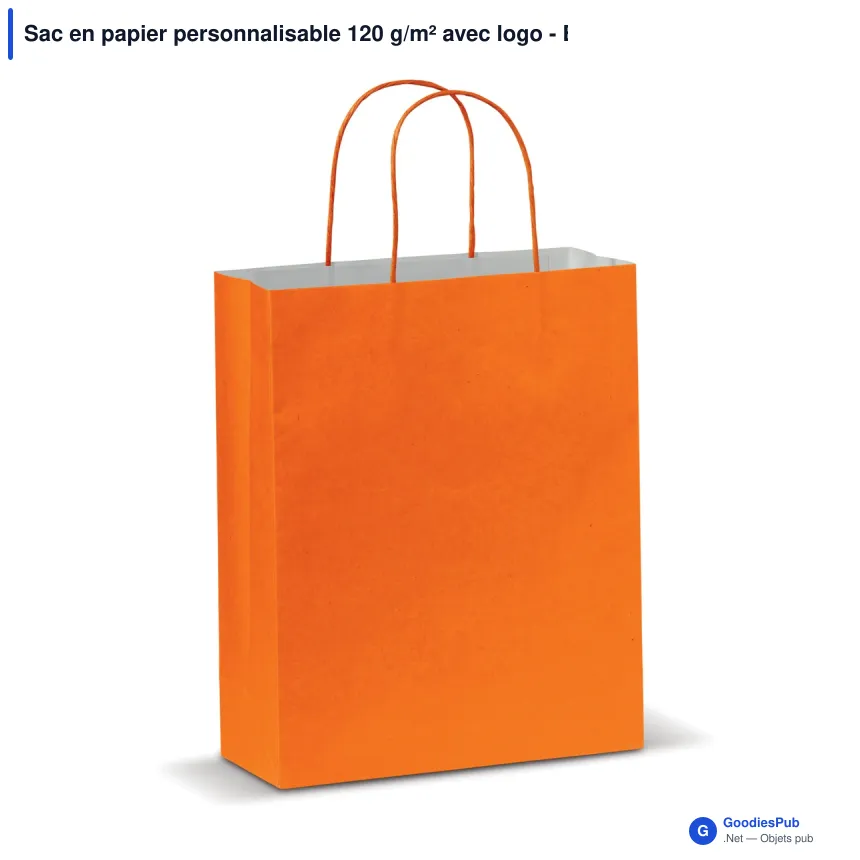 Sac en papier personnalisable 120 g/m² avec logo - Eco moyen format - Image 3