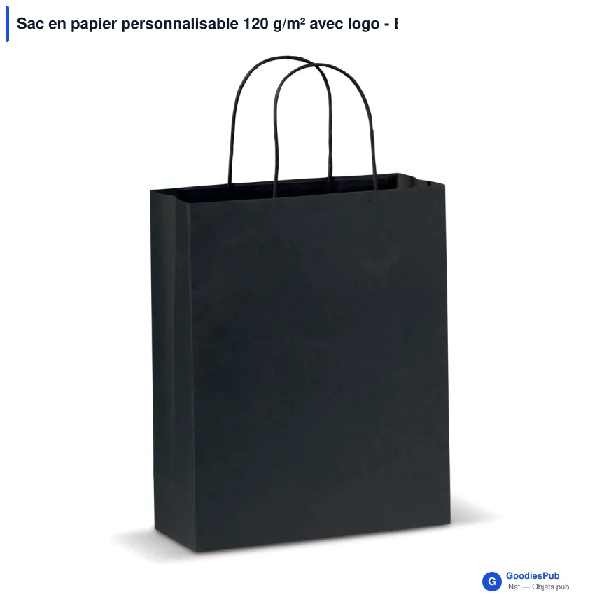 Sac en papier personnalisable 120 g/m² avec logo - Eco moyen format - Image 4